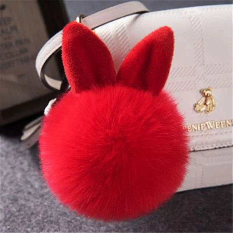 Furry Pom Pom Key Chain