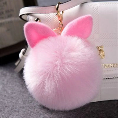 Furry Pom Pom Key Chain