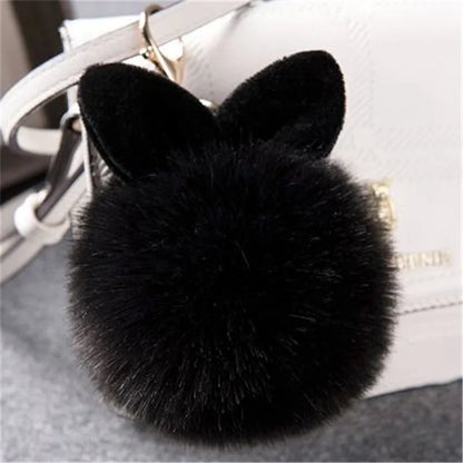 Furry Pom Pom Key Chain