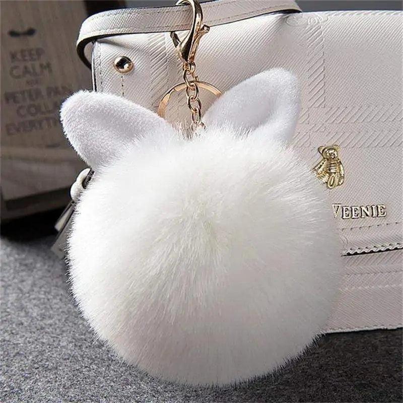 Furry Pom Pom Key Chain