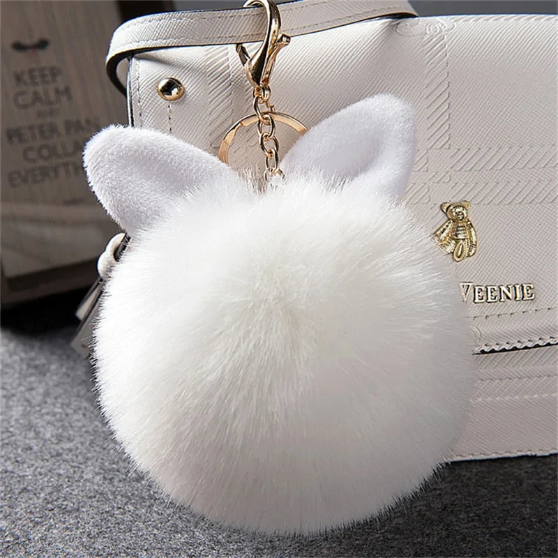 Furry Pom Pom Key Chain