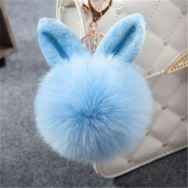 Furry Pom Pom Key Chain