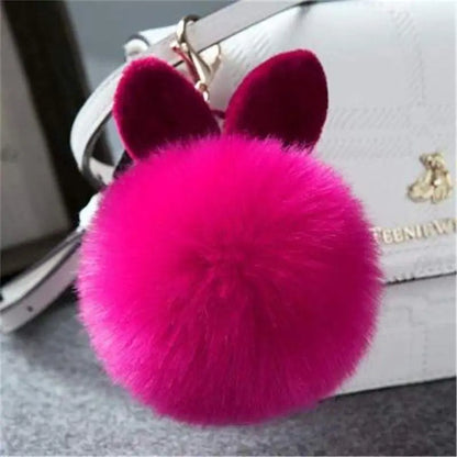 Furry Pom Pom Key Chain