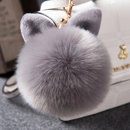 Furry Pom Pom Key Chain