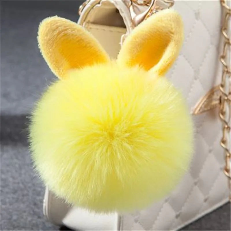 Furry Pom Pom Key Chain