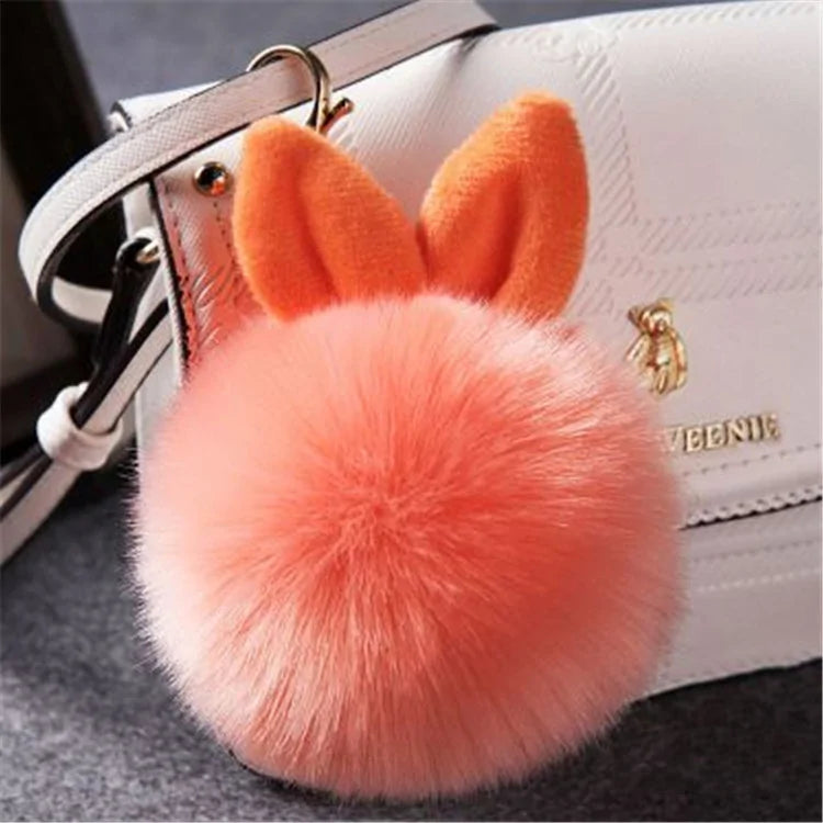 Furry Pom Pom Key Chain